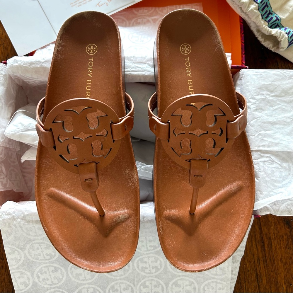 Tory Burch Brown Miller Cloud Sandals